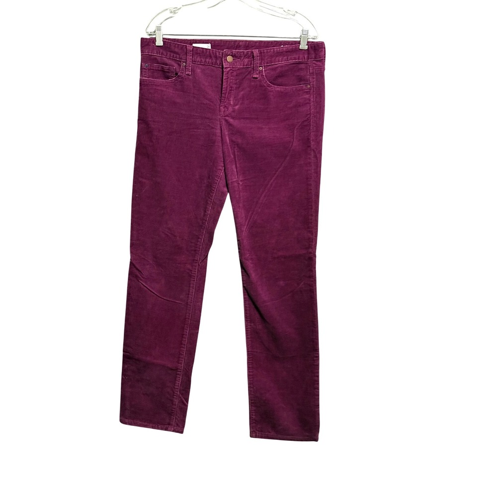 Gap 1969 Real Straight Corduroy Pants Womens 31 Purple Plum Straight Leg MidRise